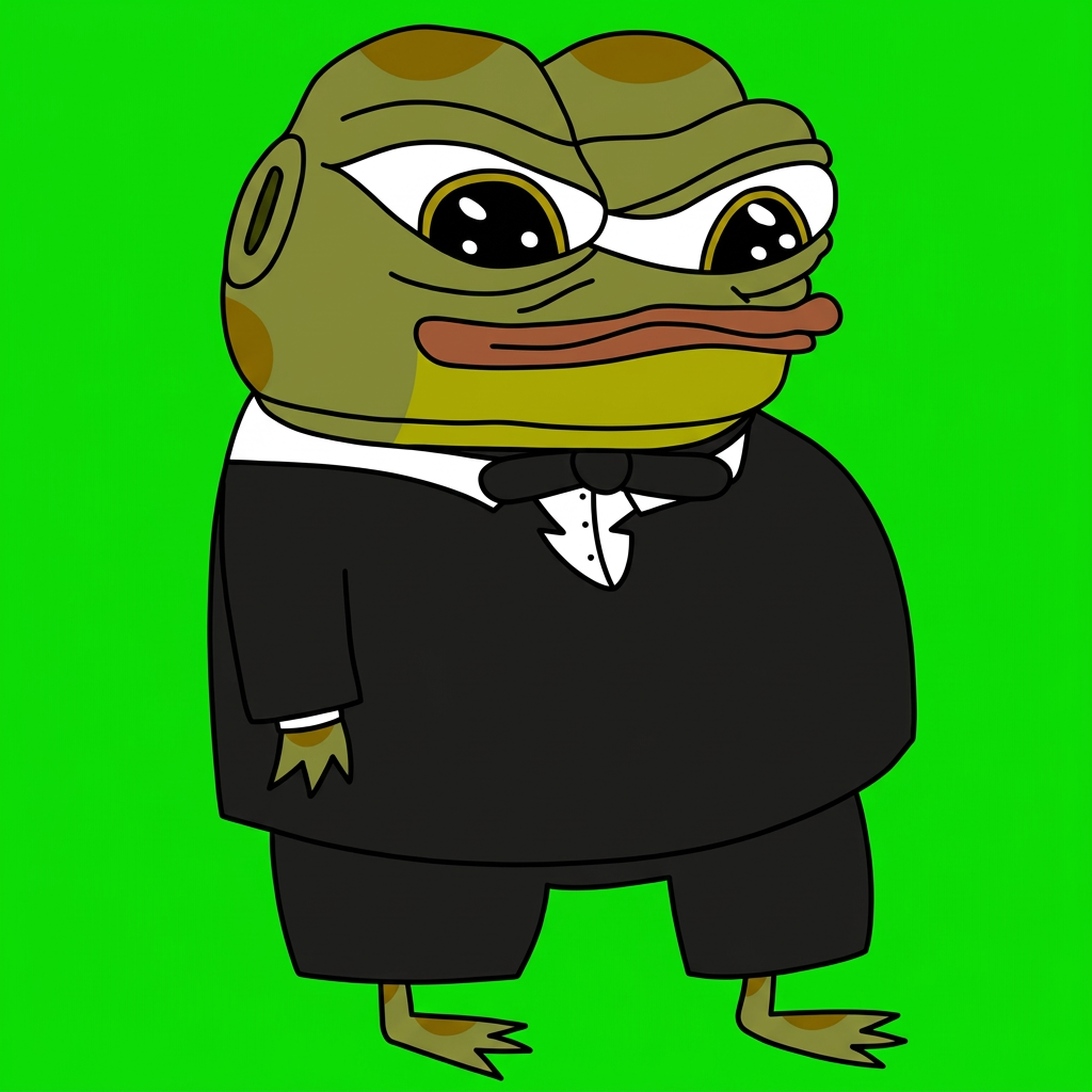 Portrait of Hoppy the frog in Robinhood green